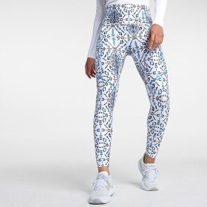 CALIA by Carrie Underwood White and Blue Geometric High-Rise Leggings